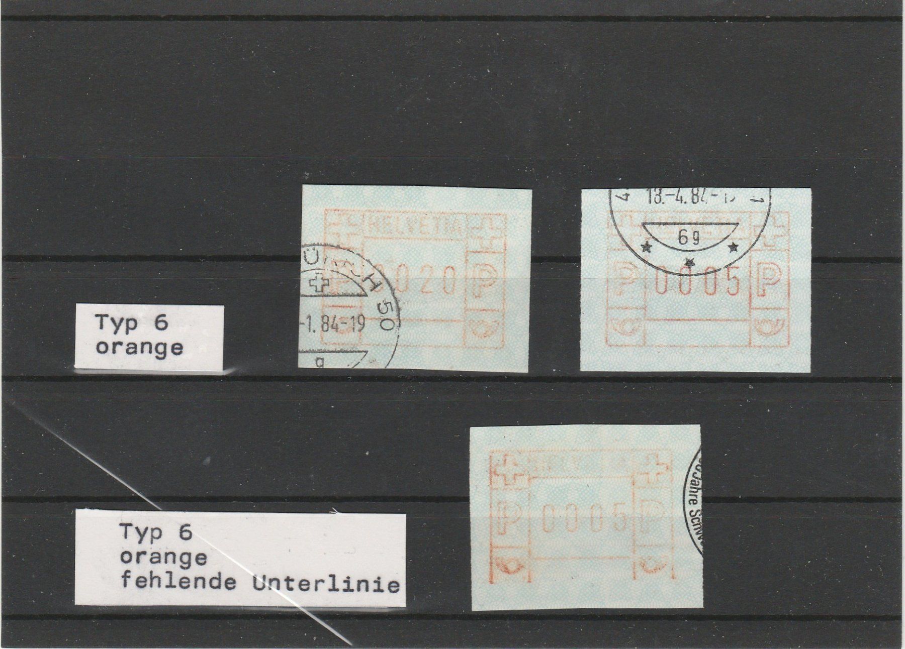 Alle Briefmarken: Div. Gestempelt orange Farbe Nr. 6II – Gebraucht aus Oberglatt ZH von Wiedmi6
