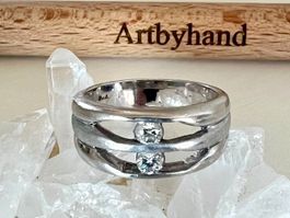 925 Silber Ring 925 mit Zirkonia - modernes Design - Gr 54