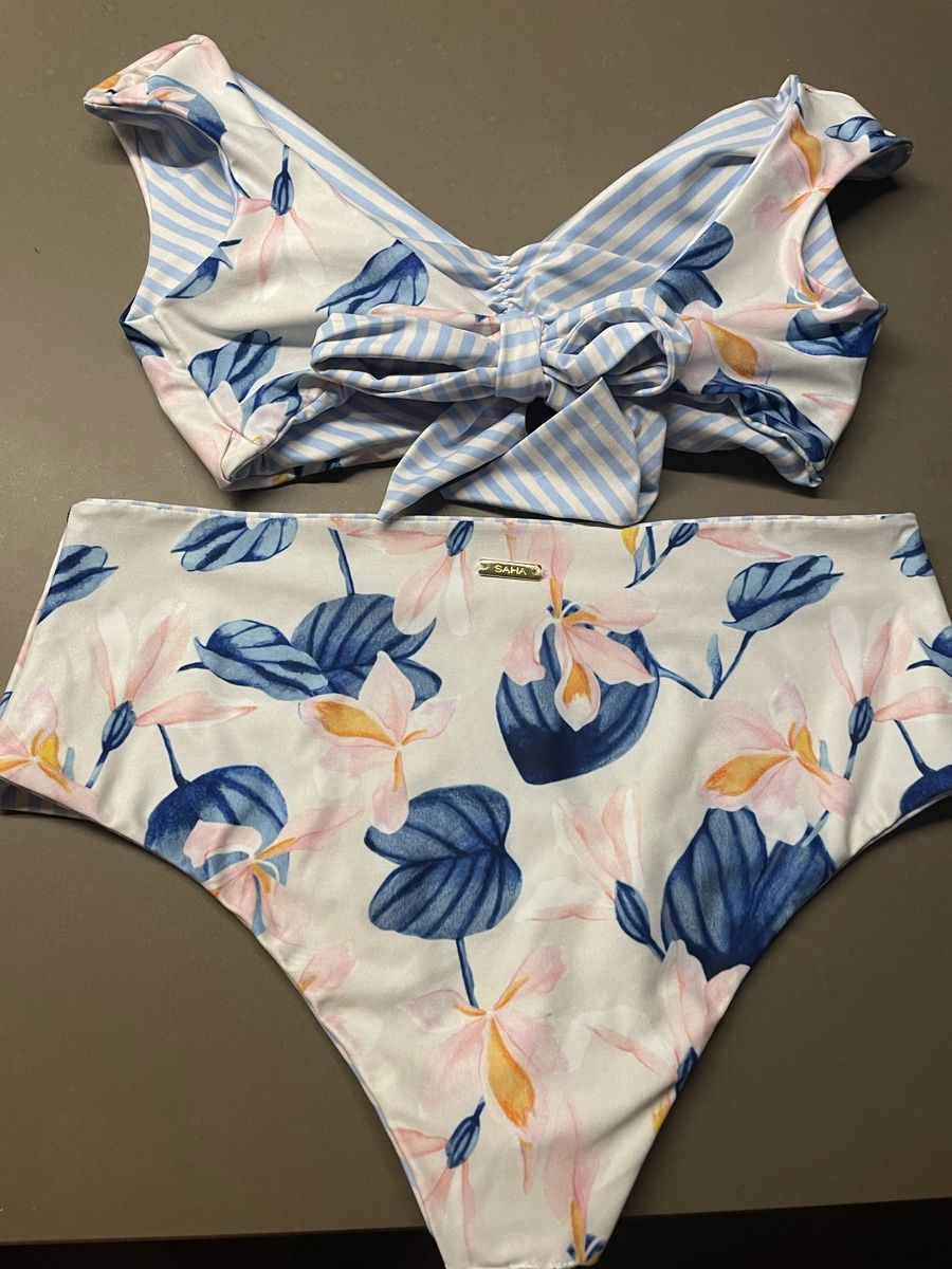 Badekleider & Bikinis: Unique SAHA Bikini Set: Floral & Striped, Reversible, Size M – Neu (gemäss Beschreibung) aus Oberwil BL von Stellochkas 5