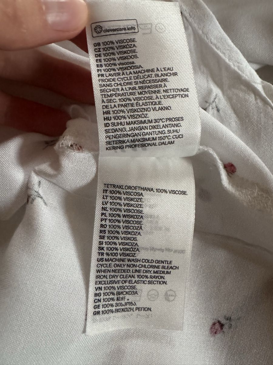 H&M Camicette: H&M Bluse, Grösse 40, weiss mit Rosenmuster – Usato da Hergiswil NW venduto da kaufe_bei_kaufmann 7