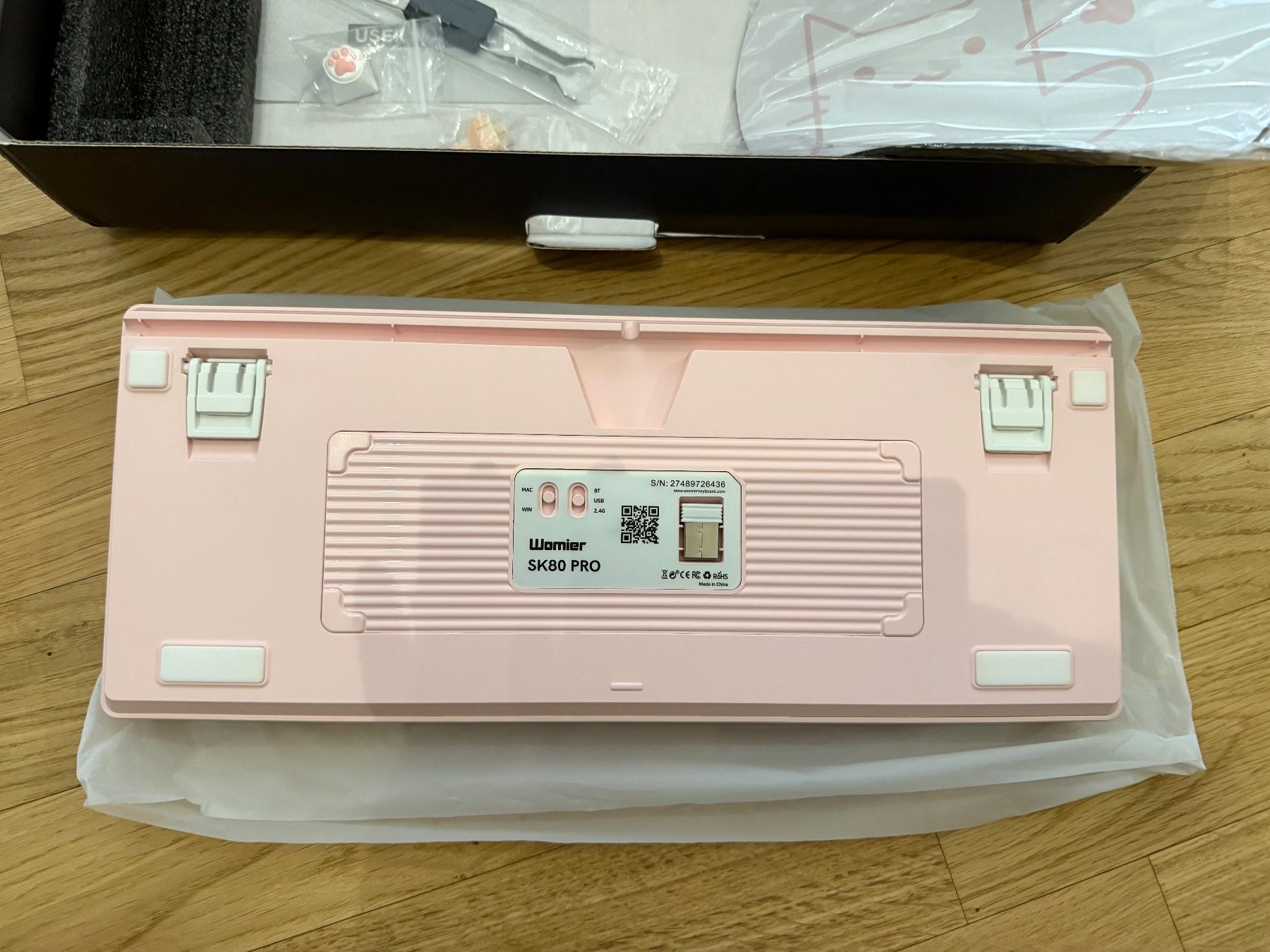 Tastiere: Womier SK80 PRO Wireless Mechanical Pink Keyboard Display – Nuovo e nell'imballaggio originale da Belmont-Lausanne venduto da HausPopCharm 3