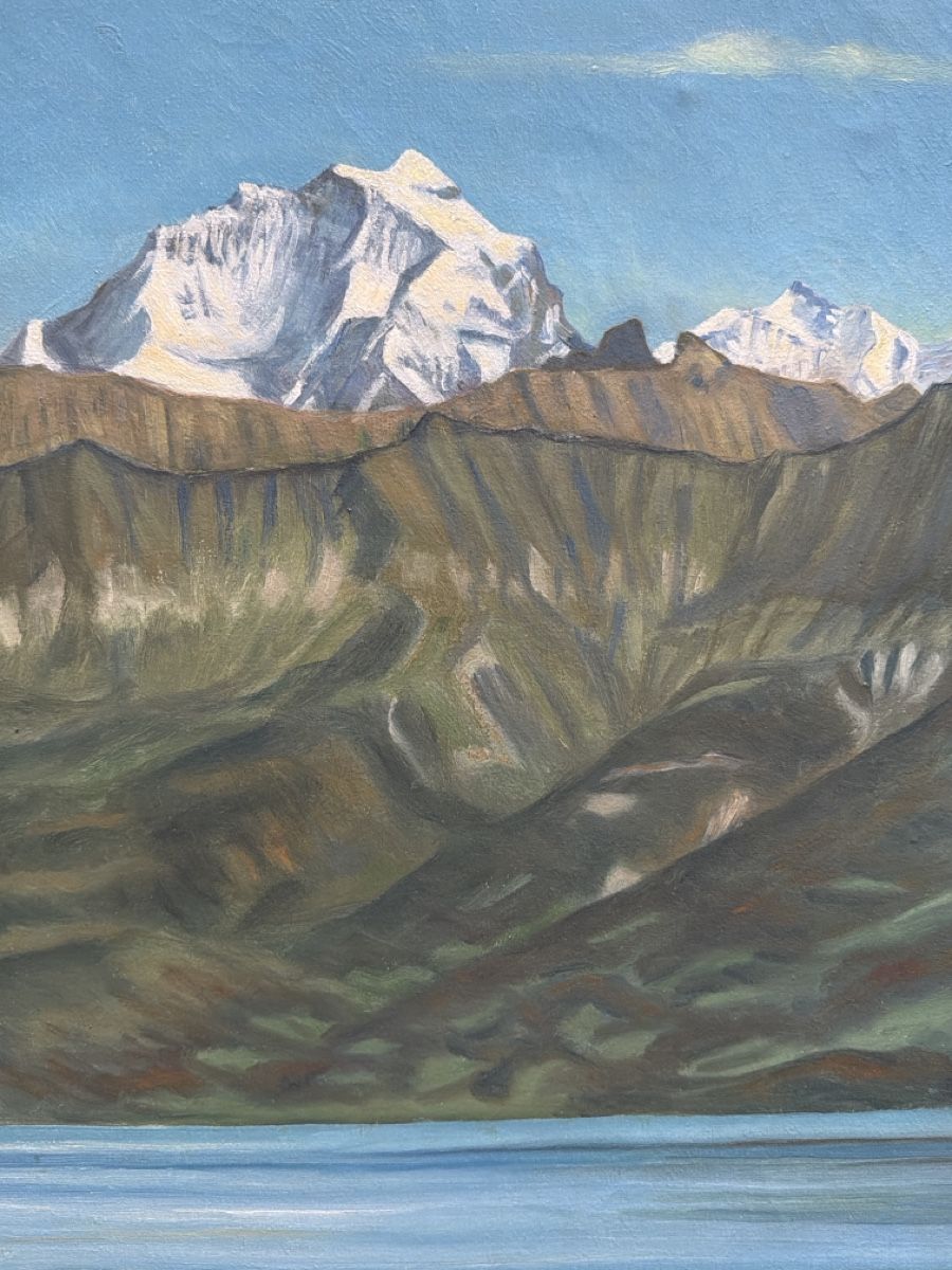 Gemälde: Gemälde, Berglandschaft mit See , 1948. – Gebraucht aus Biberist von Momo33 8