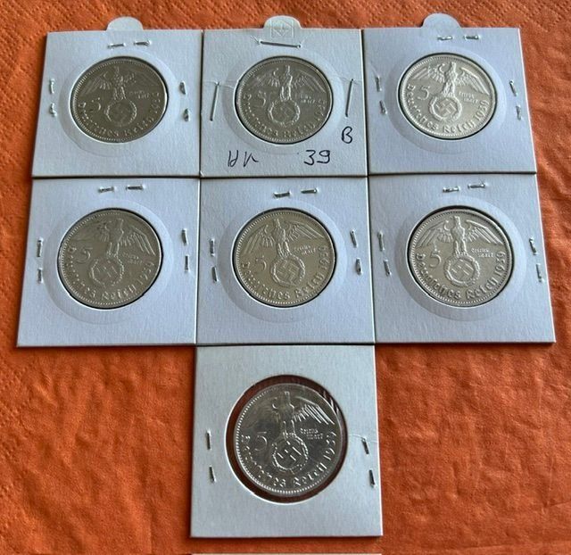 Tutti le monete: 5 Reichsmark Serie 1939 – Usato da Oberengstringen venduto da Meisterpropper 1