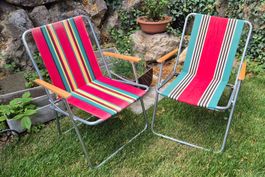 2 x schöner Campingstuhl, original 60/70er Jahre