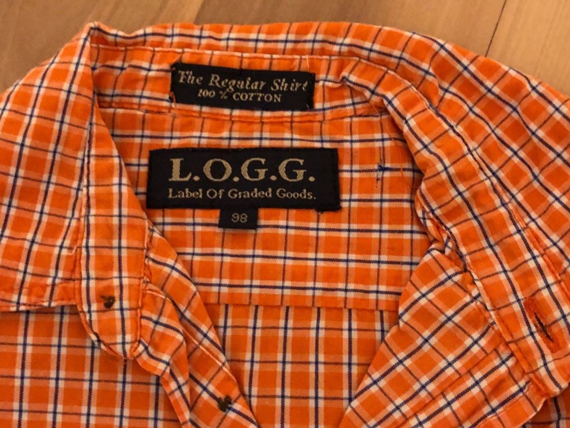 Camicie, T-shirt & Polo: Kinderhemd, Orange Kariert, Grösse 98 – Usato da Vilters venduto da san_2t9g 1