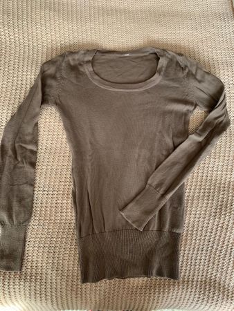 Pull léger manche longue brun/ gris