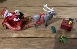 Weihnachtsmann mit Rentier Playmobil