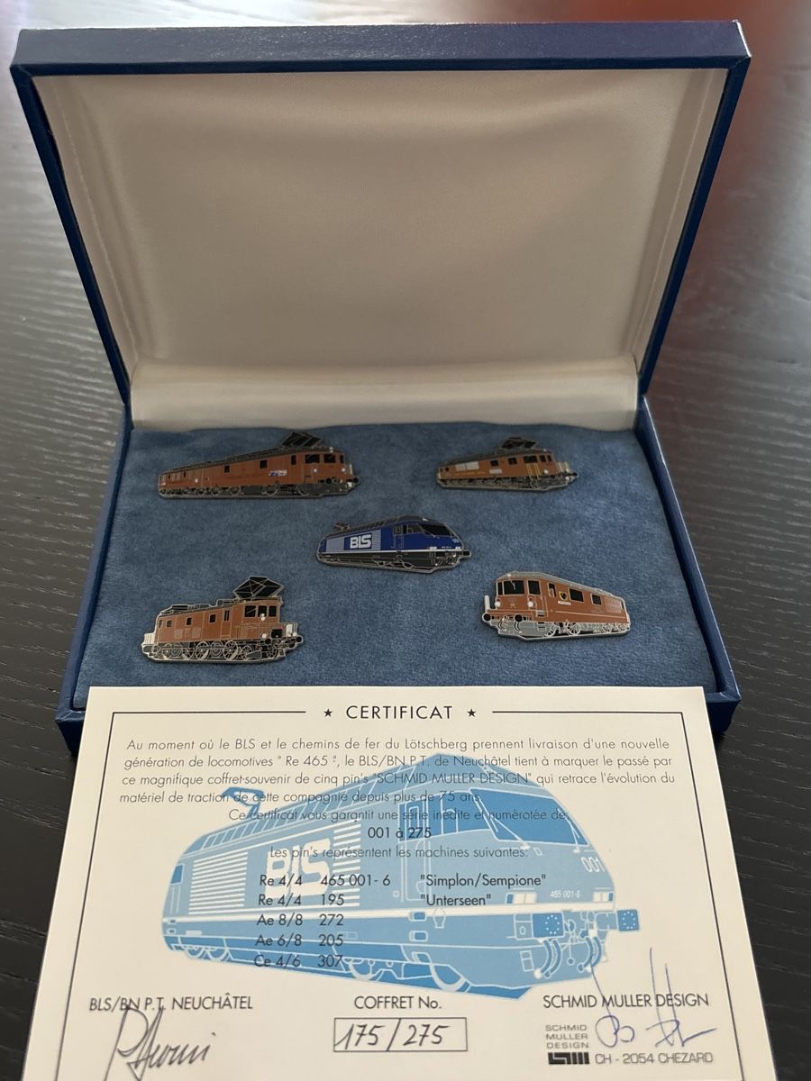 SBB/CFF/FFS Plaketten & Abzeichen: Seltenes BLS SET SCHMID MULLER 175/275 – Neu und originalverpackt aus Uetendorf von hoisle