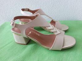 Sandalen beige /gold, Gr 35,  neuwertig