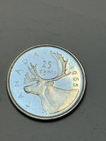 Pièce Canada 25 Cents 1965 argent Elizabeth II bon état