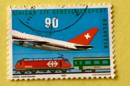 Nr.746  SBB-Anschluss Genf-Cointrin GESTEMPELT 1987  
