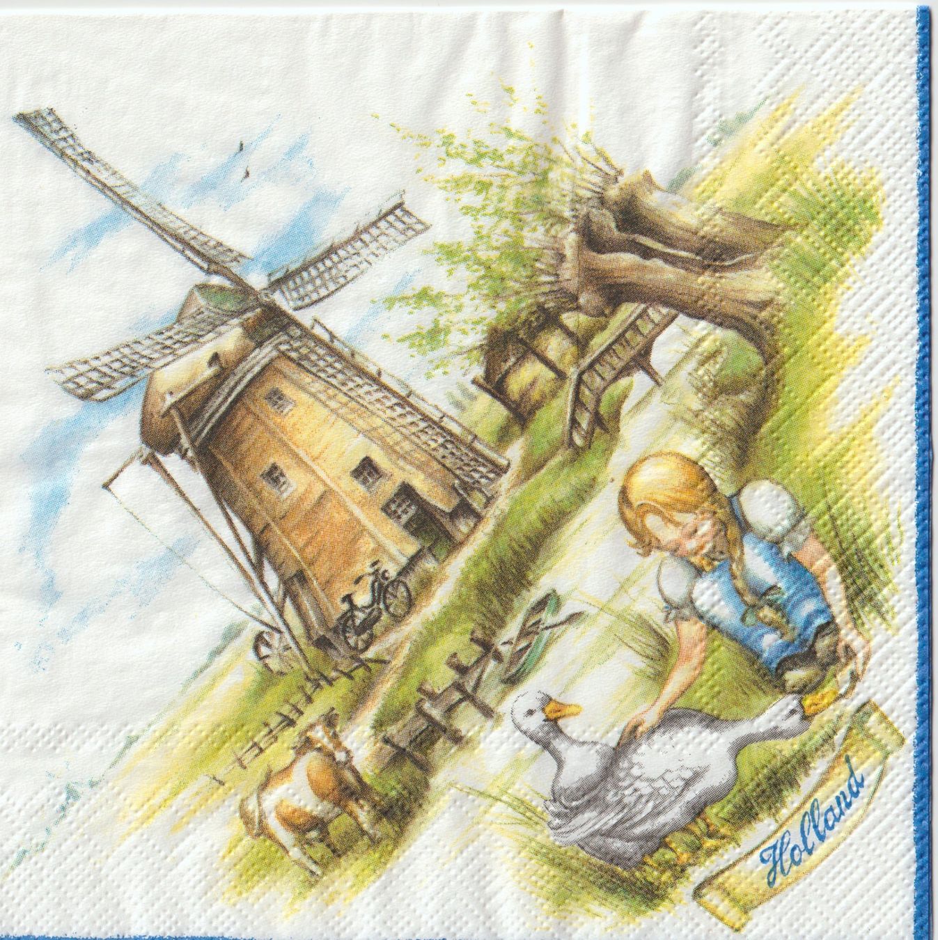 Tovaglioli: 2 Servietten Windmühle I – Nuovo (secondo la descrizione) da Basel venduto da Happybaer