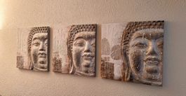 3 Bilder Buddah Kopf