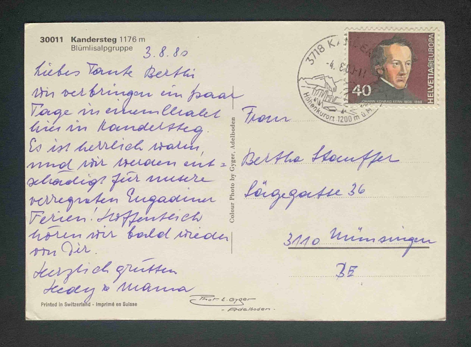 Cartoline postali: AK Kandersteg Blüemlisalpgruppe – Usato da Goldau venduto da artelier1 1