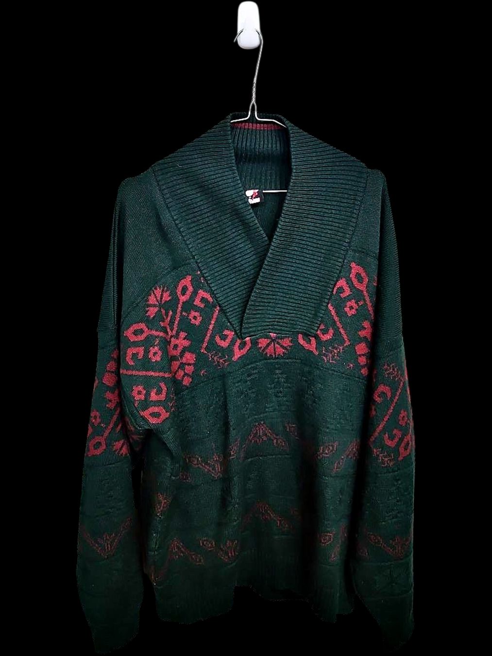 Maglioni & Felpe: Vintage Teufel Waldgrüner Wollpullover mit nordischem – Usato da Zug venduto da vinokilo 1