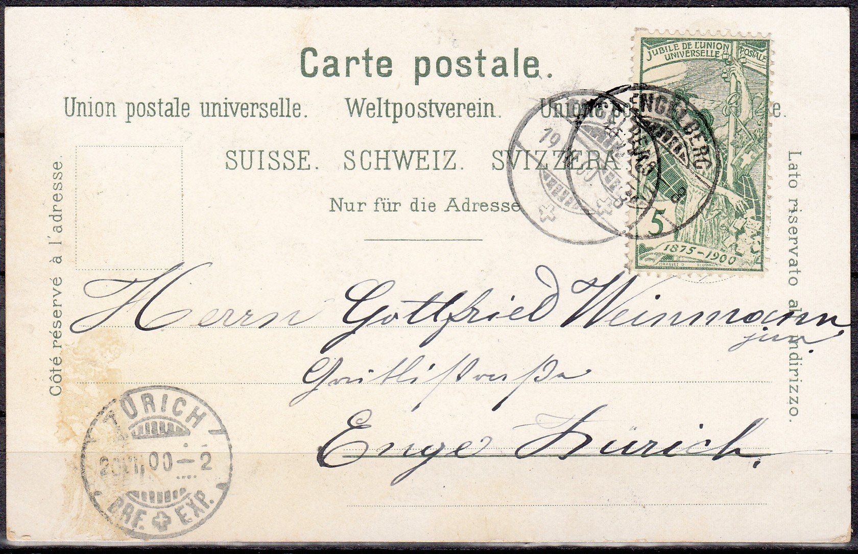 Cartoline postali: AK Engelberg Titlisgipfel OW 1900 – Usato da Herrliberg venduto da Lfrifda 1