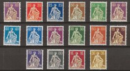 1908-25 : Serie Helvetia , postfrisch ** KP 2085.--