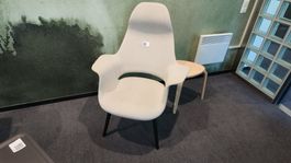 Vitra Organic Highback Sessel, Stoff Beige, Beine Schwarz