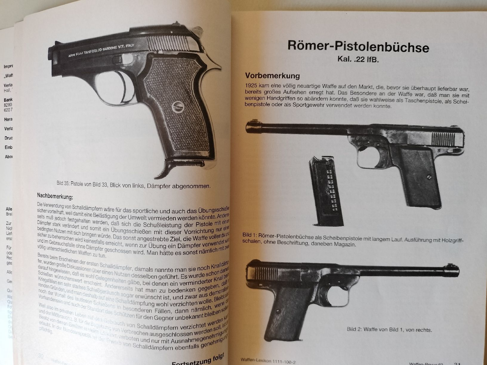 Riviste & Magazine: Alte Waffenrevue von 1986 – Usato da Schwanden Sigrisw venduto da cadieux71 5