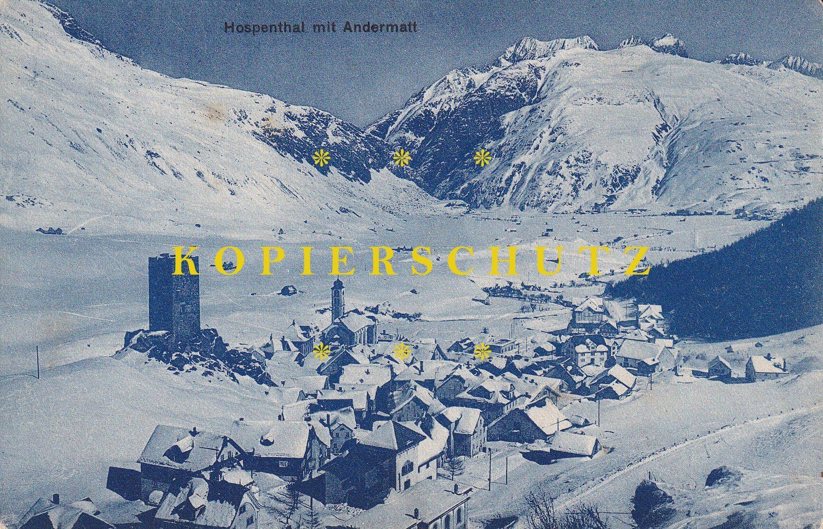 Cartoline postali: Hospenthal mit Andermatt im Winter /bh – Usato da Hombrechtikon venduto da Rudolf07