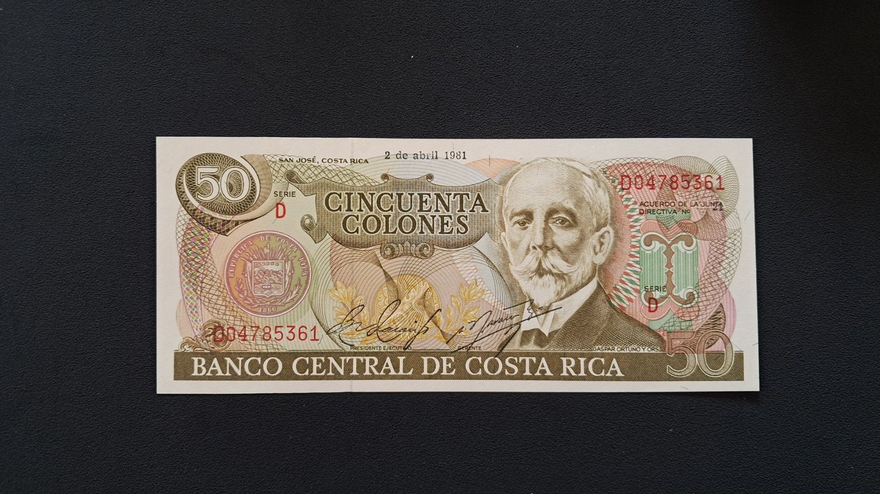 Banknoten: Costa Rica 50 Colones 1981 Unc – Neu und originalverpackt aus Lufingen von E-Auktion