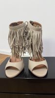 Luz da Lua Sandalen Leder Fransen beige Grösse 39