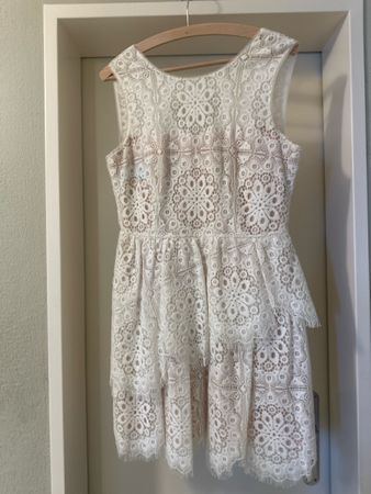 BCBG Max Azria Kleid, Gr. 8, Weiss, Spitze, Sommer! (50)