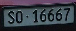 Schilder: SO 16667 Kontrollschild Solothurn Auto – Gebraucht aus Herbetswil von Jane.Doe 1