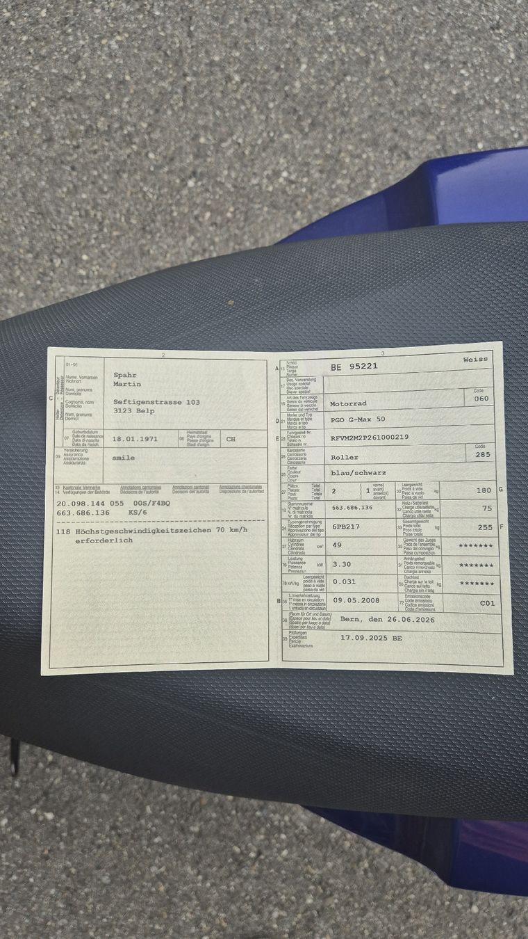 Pgo Autres: PGO G-MAX 50 MFK bis 9.2027 – D'occasion à Belp par tinu3123 5