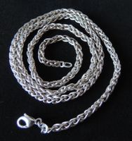 Silber 925 Zopf Halskette 50 cm / 3,25 mm