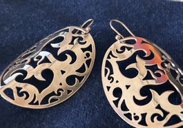 Grands boucles d’oreille argent 925 plaqué or rose gr.15