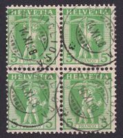 Nr. 103 Viererblock BEDIGLIORA TI, Kat: 1200.- mit Attest