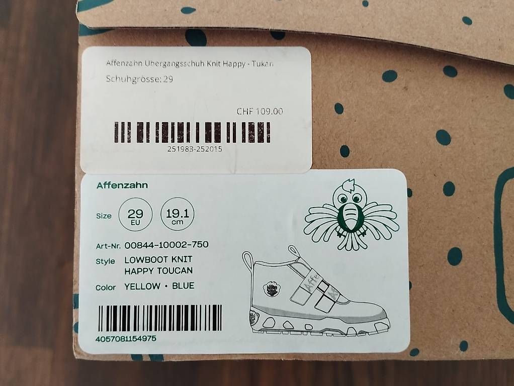 Scarpe per ragazzi: Affenzahn Lowboot Knit Happy Tucan Grösse 29 – Usato da Lachen SZ venduto da alo_p2yf 4