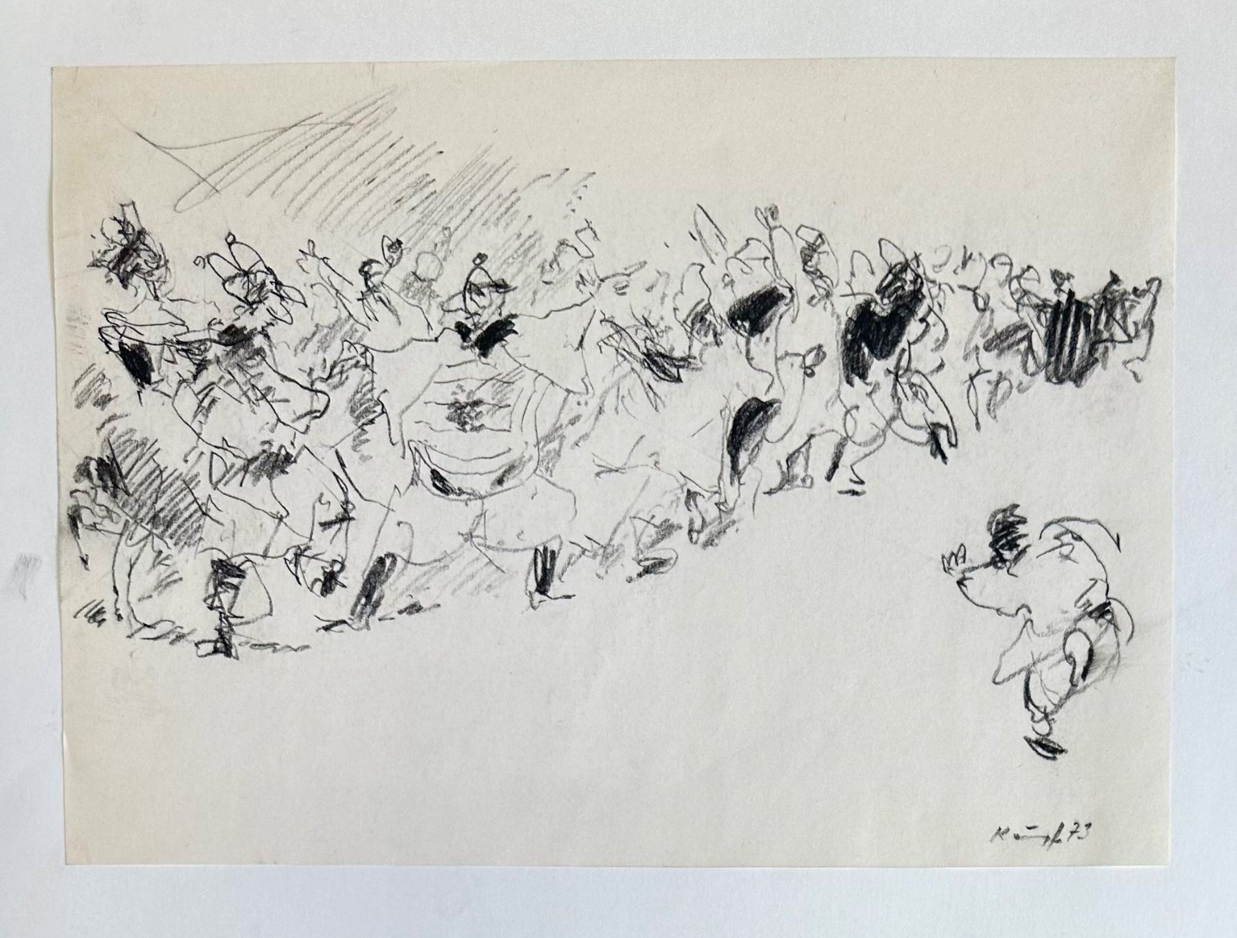 Dipinti: Max KÄMPF (1912-1982) - Original-Kohlestiftzeichnung – Usato da Muhen venduto da Manuelab91 1