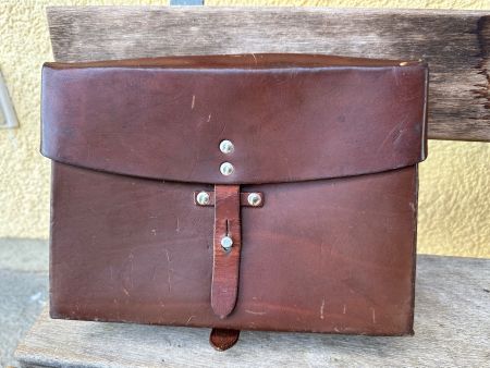 Antike Militär Kartentasche Ledertasche