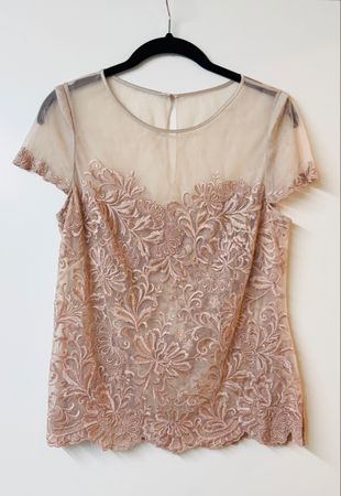 Wunderschöne Karen Millen Bluse mit Seiden-Spitze G.34