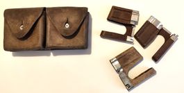 Schweiz.Ordonnanz Munitionstasche Leder mit 5 Patronen-Lader