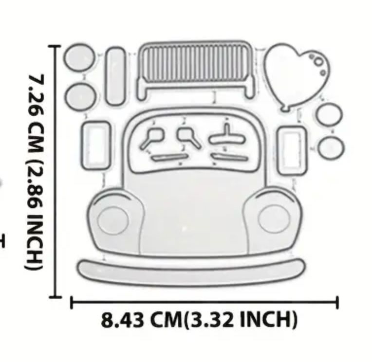 Sciablone: Auto und Luftballone - Hochzeit - Stanzschablonen – Nuovo e nell'imballaggio originale da Frenkendorf venduto da jazzplatten 1