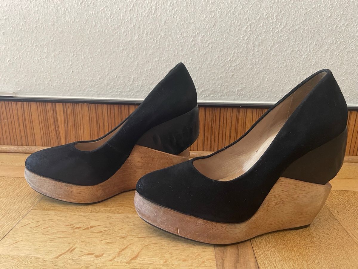 Allsaints Scarpe da donna: All Saints Spitalfields Black Wedge Heel - Size 39 – Usato da Basel venduto da inaugural 1