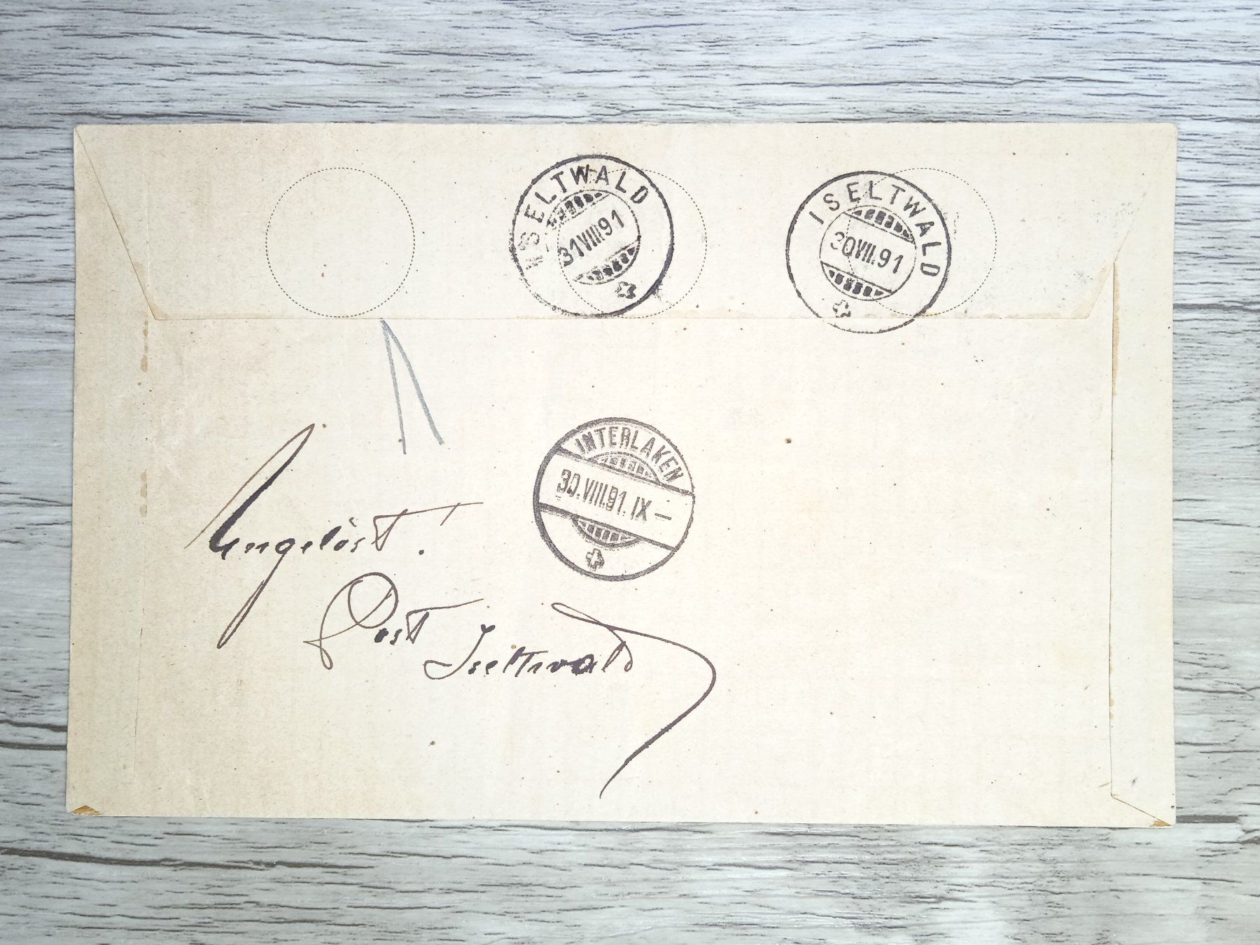 Tutti i francobolli: TR80 Enveloppe + Timbre Suisse 1891 – Usato da Cousset venduto da Patrick_Collections 1