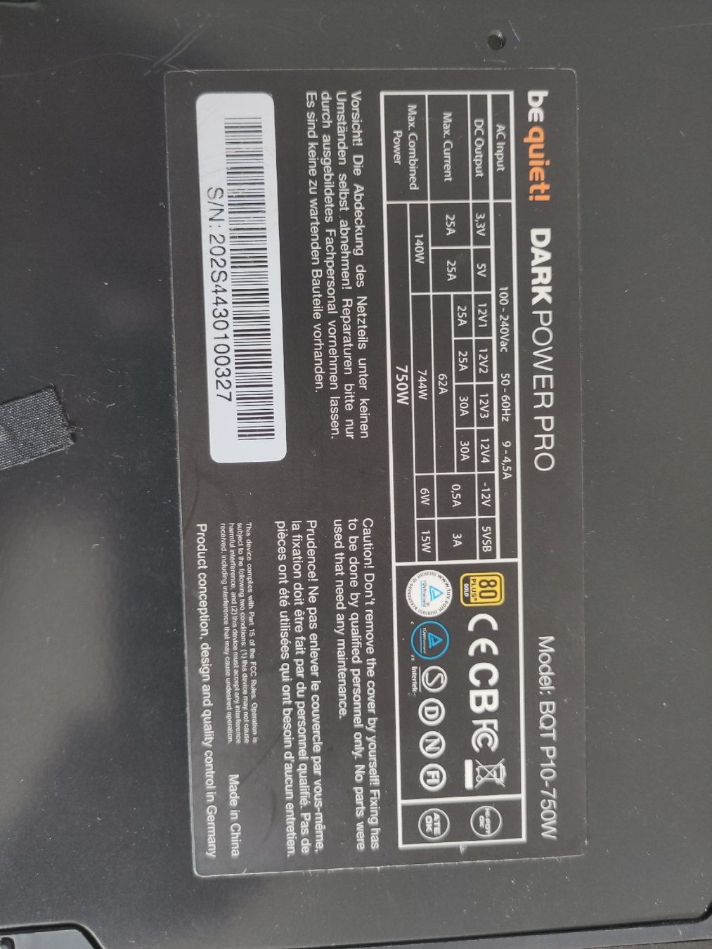 Componenti elettronici: 750W PSU von Bequiet – Difettoso da Sargans venduto da sve_hjs5 2