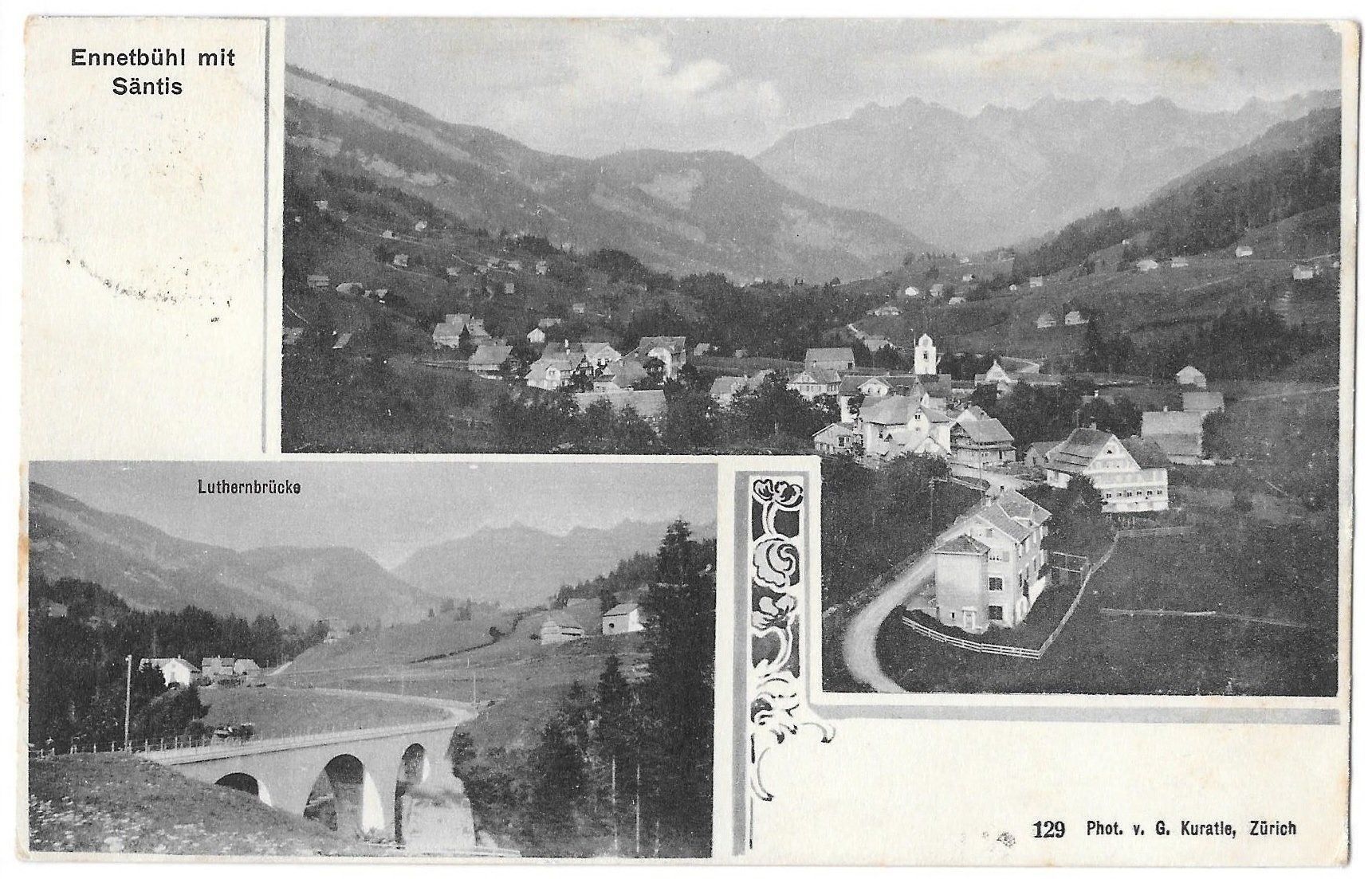Cartoline postali: Ennetbühl mit Säntis und Luthernbrücke – Usato da Olten venduto da clotaldi