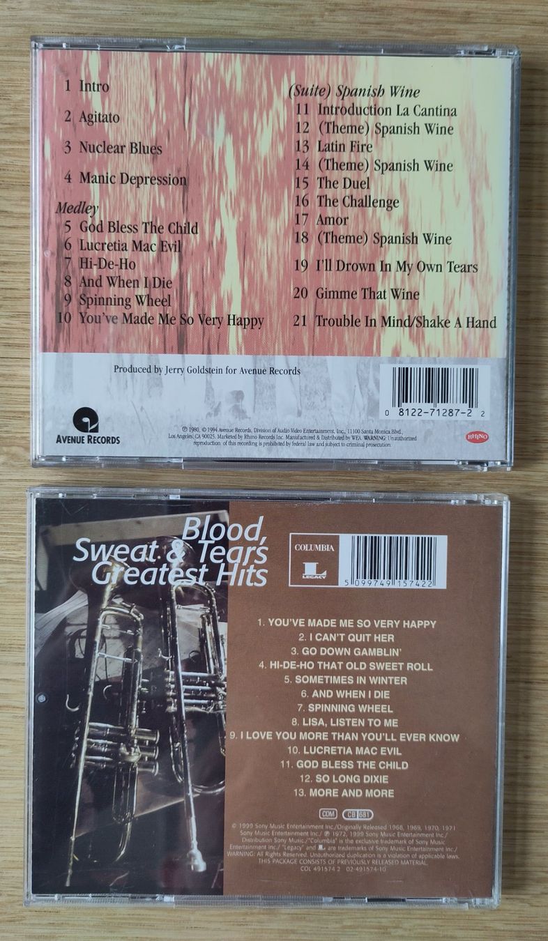 CDs: Blood, Sweat & Tears - Live/Greatest Hits – Gebraucht aus Birmensdorf ZH von crabalocker67 1