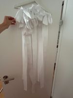13x weisse Satin Schleifenband Hochzeit Bankdeko