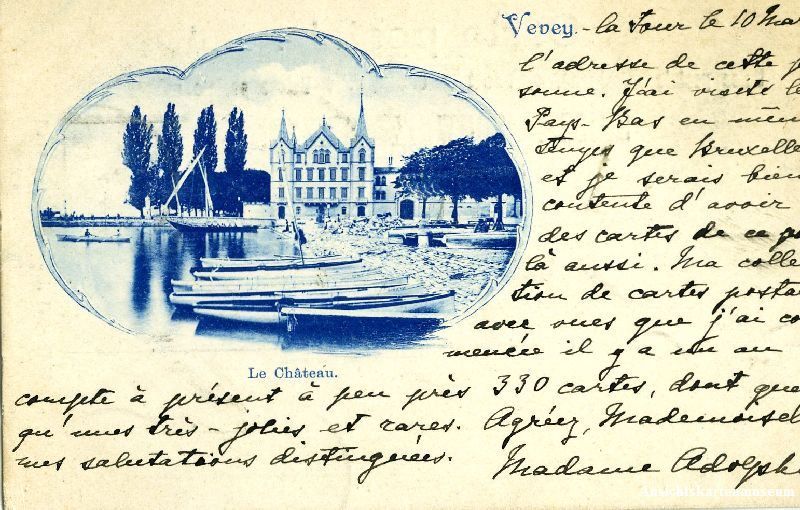 Cartoline postali: Vevey - le château + 1900 – Usato da Emmenbrücke venduto da teestube