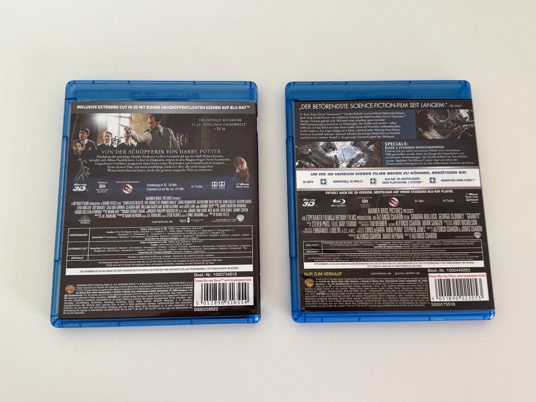 Alle DVDs: 2 x Bluray 3D - Grindelwalds Verbrechen + Gravity - Blu Ray – Gebraucht aus Neuheim von vnetz 1