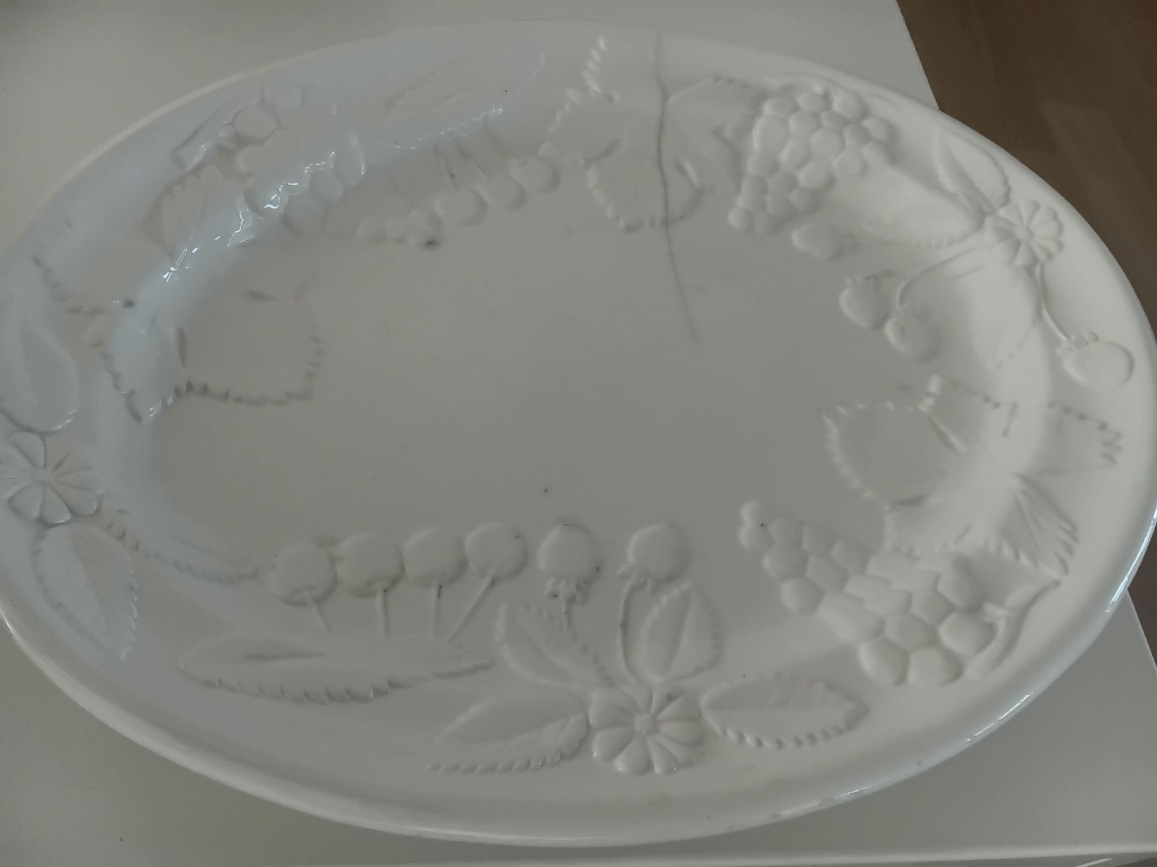 Piatti di portata: Oval Serving Platter Fruit Design White Ceramic (50 x 40cm) – Usato da Immensee venduto da vgitter 1