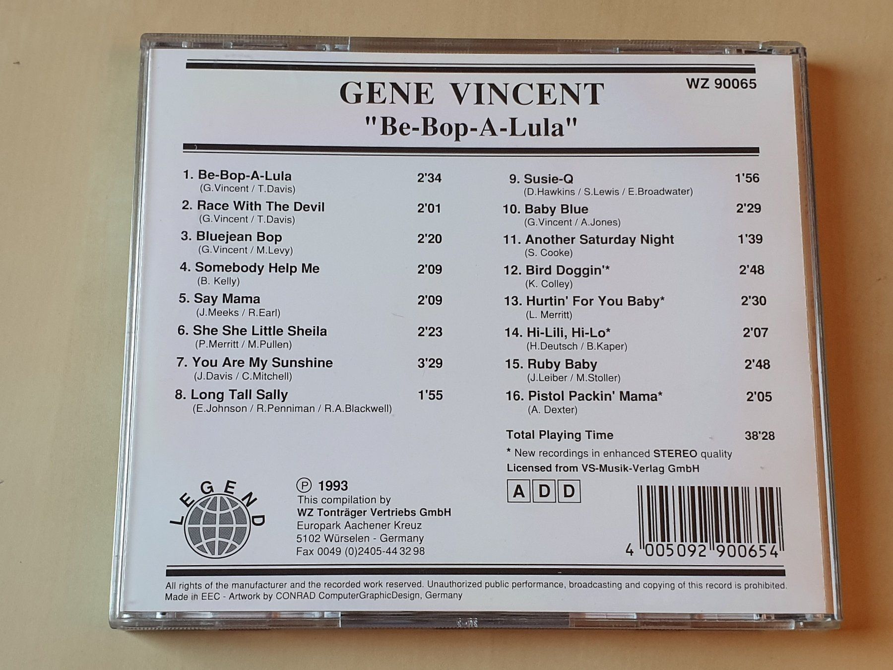 CD: Gene Vincent Be-Bop-A-Lula – Usato da Stansstad venduto da collectorsshop 1