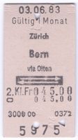 Billette Zürich – Bern via Olten