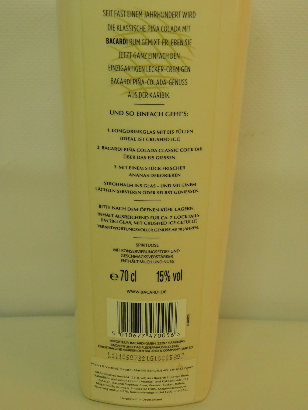 Bacardi Bevande alcoliche: Bacardi Piña Colada 2010er – Nuovo (secondo la descrizione) da Emmenbrücke venduto da Neverlaand-22 2